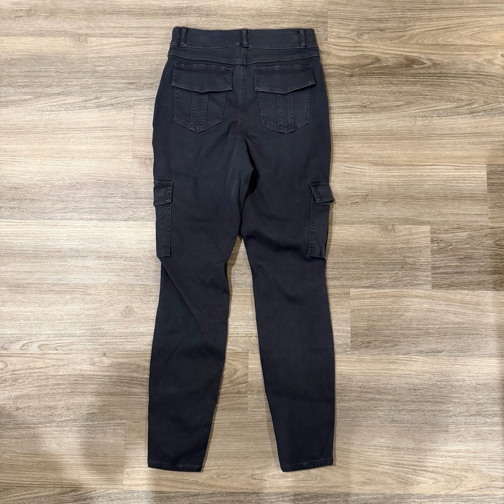 Spanx‎ 20311R Washed Black Stretch Twill Cargo Ankle Pant Large Women's Pull On - Picture 9 of 9
